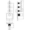 Gessi Inciso 58216#031 Встраиваемый термостатический смеситель на 3 источника, резьба 3/4" (внешние части), цвет: хром