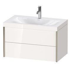 Duravit XViu XV4615OB122C Тумба подвесная 503x800x480мм, с раковиной без перелива, с 1 отв под смес, 2 ящика, цвет: белый глянцевый/champagne matt фото