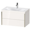 Duravit XViu XV4615OB122C Тумба подвесная 503x800x480мм, с раковиной без перелива, с 1 отв под смес, 2 ящика, цвет: белый глянцевый/champagne matt