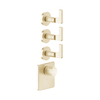 Gessi Inciso 58216#246 Встраиваемый термостатический смеситель на 3 источника, резьба 3/4" (внешние части), цвет: золото