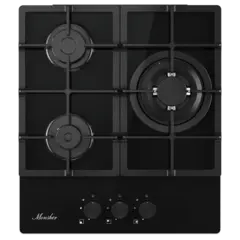 Варочная панель Monsher MGG 43 Noir, независимая, газовая, 3 конфорки Варочная панель Monsher MGG 43 Noir, независимая, газовая, 3 конфорки