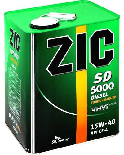 ZIC 5000 SD 15W40 CH-4 - Полусинтетическое моторное масло для дизельных двигателей (4л)