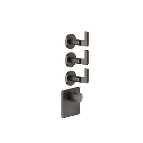 Gessi Inciso 58216#299 Встраиваемый термостатический смеситель на 2 источника, резьба 3/4" (внешние части), цвет: nero XL