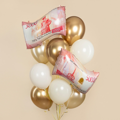 Шар К Фигура, Деньги, 5000 рублей, 26''/66 см, 1 шт.