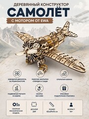 Деревянный конструктор Самолет с мотором (EWA)