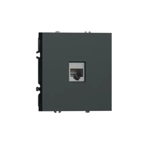 Компьютерная розетка одиночная RJ45 (cat.5/ClassE-8), черный графит DONEL S08