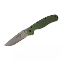 Фото Нож складной Ontario RAT-1, сталь Aus-8, Stonewash, рукоять термопластик GRN, olive