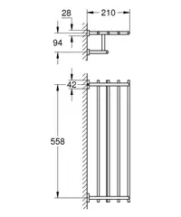 Держатель полотенца полочка Grohe Essentials cube 40512001