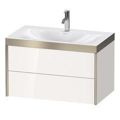 Duravit XViu XV4615OB122P Тумба подвесная 503x800x480мм, с раковиной без перелива, с 1 отв под смес, 2 ящика, цвет: белый глянцевый/champagne matt фото