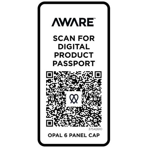 Opal с 6 панелями Aware™ кепка из переработанных материалов плотностью 240 г/м²