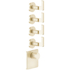 Gessi Inciso 58218#246 Встраиваемый термостатический смеситель на 4 источника, резьба 3/4" (внешние части), цвет: золото