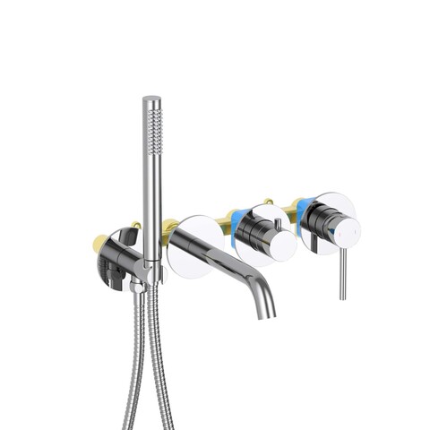 Aquatek Европа AQ1344CR Смеситель для ванны встроенный (внешняя и скрытая часть), цвет: хром