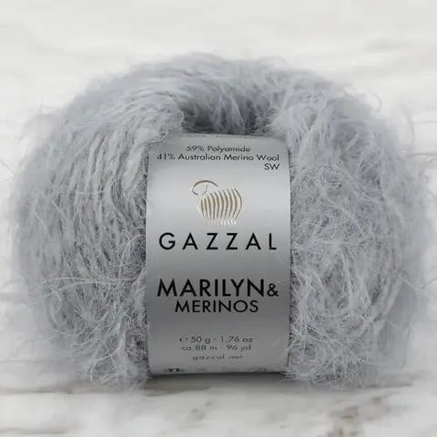 Пряжа Gazzal Marilyn & Merinos 8276 сизый дым