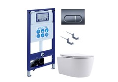 SET AQUATEK ЕВРОПА (рама + крепление + + унитаз + тонкое сиденье с механизмом soft close)