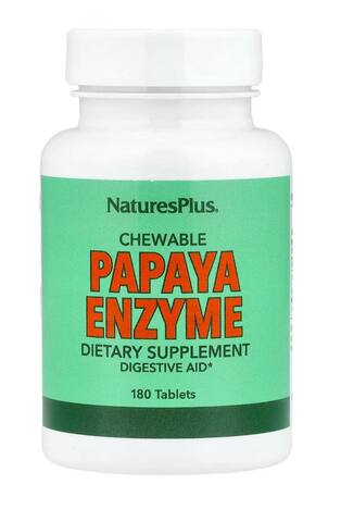 NaturesPlus жевательные таблетки с ферментами папайи, 180 таблеток