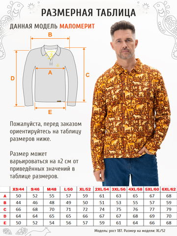 Поло с длинным рукавом «Праздничный лес» мужское