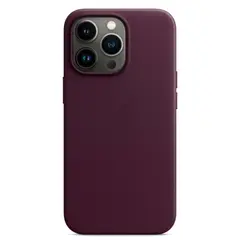 Кожаный чехол с поддержкой MagSafe Apple Leather Case для iPhone 13 Pro, Dark Cherry (Темная вишня)