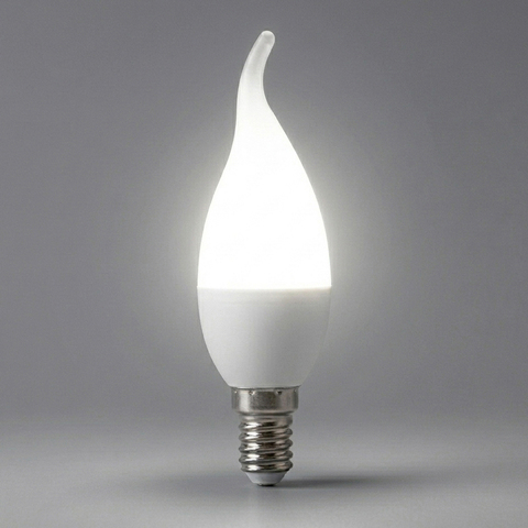 Лампа светодиодная LED 7вт Е14 белый матовая свеча на ветру LB-97 25761 FERON