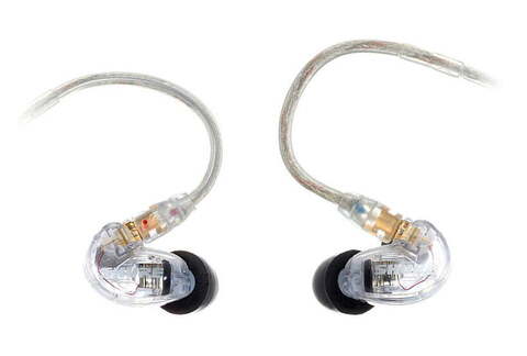 SHURE SE215-CL-EFS наушники внутриканальные (наушники вставные) с одним динамическим драйвером, прозрачные.
