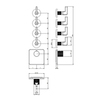 Gessi Inciso 58218#299 Встраиваемый термостатический смеситель на 4 источника, резьба 3/4" (внешние части), цвет: nero XL