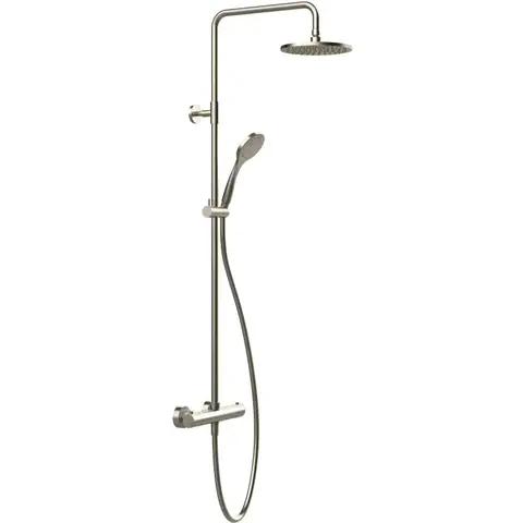Gessi Emporio shower 35181#149 Настенный смеситель-термостат, душевая головка, переключатель, штанга, шланг, душ, цвет: Finox Brushed Nickel