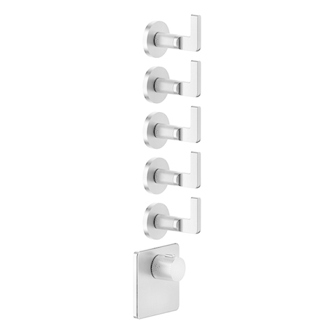 Gessi Inciso 58220#031 Встраиваемый термостатический смеситель на 5 источников, резьба 3/4" (внешние части), цвет: хром
