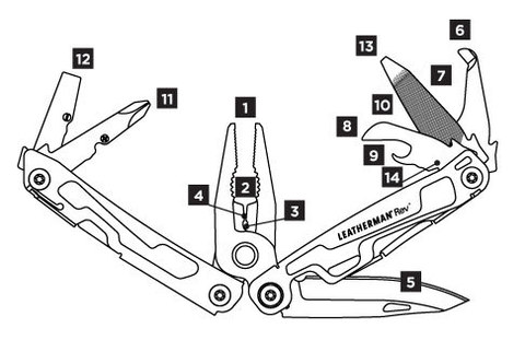 Мультитул Leatherman Rev (832136) 97мм 13функций серебристый карт.коробка
