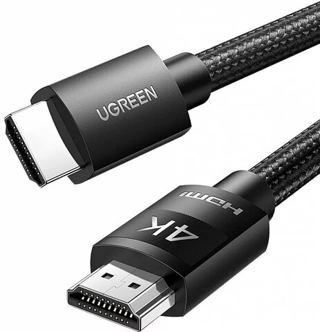 Кабель UGREEN HD119 (40104) 4K HDMI Cable Male to Male Braided, 10м, черный