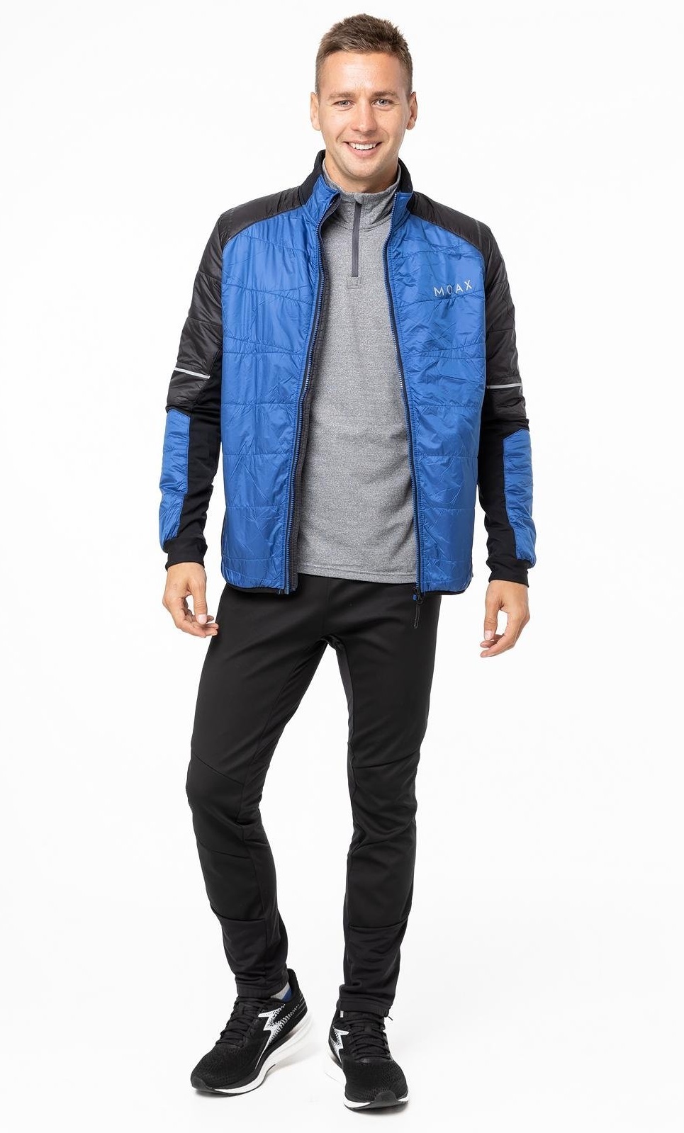 Мужской тренировочный лыжный костюм Moax Royal Tauri Softshell синий-черный - 2