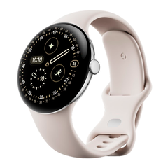 Умные часы Google Pixel Watch 4 Wi-Fi, 45mm, Polished Silver/Porcelain (Серебряный/Фарфоровый)