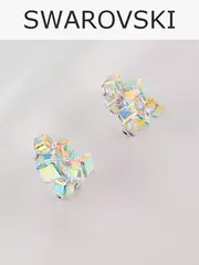 Серьги гроздья Мираж с кубиками-хамелеонами Swarovski