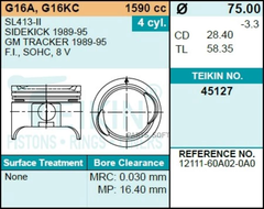 Поршень двигателя TEIKIN 45127 0.50 (4шт/упак)