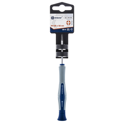 Отвертка для точных работ КОБАЛЬТ Ultra Grip PH 00 х 50 мм CR-V, двухкомпонентная рукоятка (245-251)