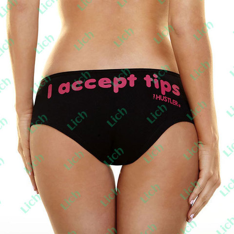 Женские трусики с надписью I Accept Tips от Hustler