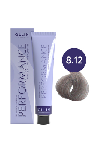 OLLIN PERFORMANCE 8/12 светло-русый пепельно-фиолетовый 60мл Перманентная крем-краска для волос
