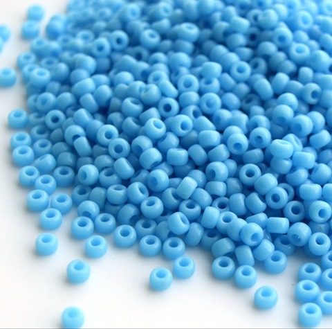 15/0 RR-0413 Бисер круглый Миюки Голубой непрозрачный /Miyuki round 15/0 Opaque Turquoise Blue