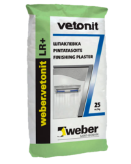 Шпаклевка Weber Vetonit LR+ 20кг финишная полимерная для сухих помещений белая Ветонит