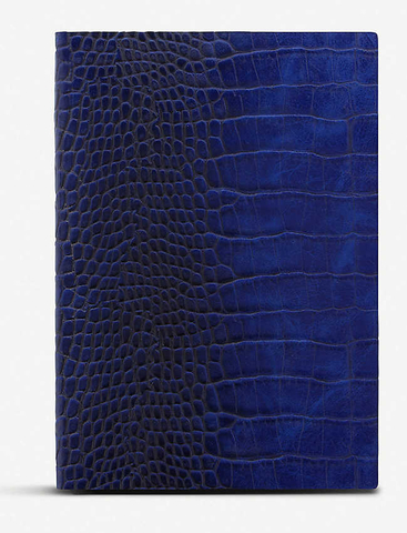 Ежедневник Letts Croc A5, кожа искусственная, кремовые страницы, мягкая обложка, синий (22-080864)