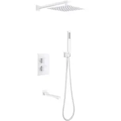 Abber Daheim AF8250W Душевая система скрытого монтажа с изливом, термостат, цвет: белая матовая фото
