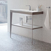 Duravit XViu XV4715EB185 Консоль напольная, 850x800x480мм с полкой, с раковиной без перелива, 2 отв., цвет: champagne matt/white high gloss lacquer