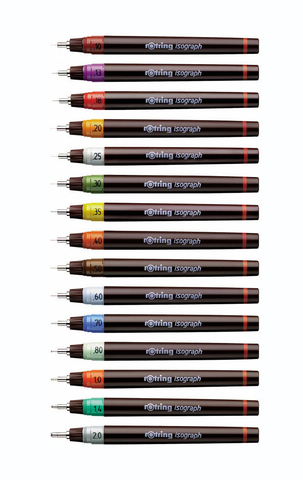 Изограф Rotring, толщина линии: 0,25 mm, корпус: пластик, цвет: бордовый (1903398)