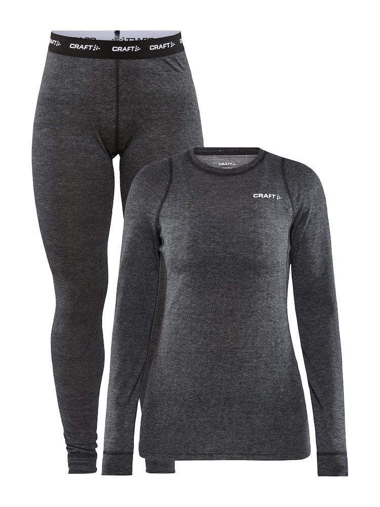 Craft Core Wool Merino комплект термобелья женский black-melange
