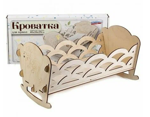 Кроватка для кукол в ассорти, в подарочной упаковке (размер 51см*26см*5см)