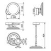 KLUDI Vela R 58995N1W Подвесное косметическое зеркало с подсветкой Ø 202 мм (бронза шлифованная)