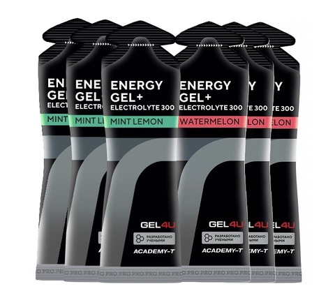 Набор энергетических гелей с электролитами GEL4U Energy GEL 60 г лимон и мята-арбуз