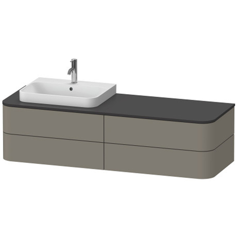 Duravit Happy D.2 Plus HP4963L9292 Тумба подвесная 408x1600x550мм 4 ящика, цвет: stone grey satin matt