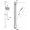 Gessi Emporio shower 47314#149 Штанга в комплекте с душевой лейкой легкой очистки, шланг 1,50 м, цвет: Finox Brushed Nickel