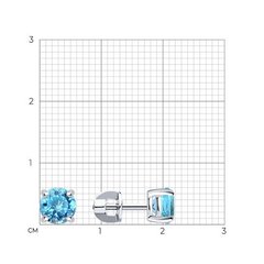 Серьги-пусеты из серебра 925 пробы с голубыми фианитами