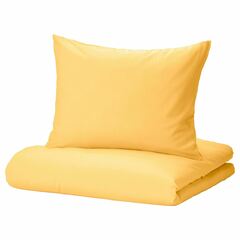Комплект постельного белья IKEA NATTSVARMARE (НАТТСВАРМАРЕ), Односпальный, Желтый, 150x200, 50x80 см