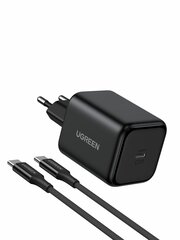 Сетевое зарядное устройство c кабелем UGREEN X524 (65054) 45W USB-C GaN Fast Charger With Cable EU, черный